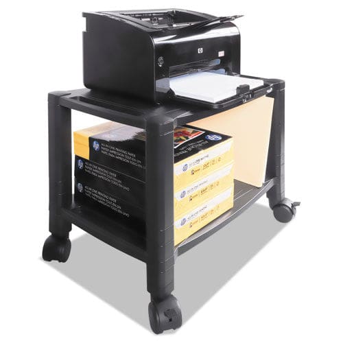 Kantek Height-adjustable Under-desk Printer Cart Plastic 2 Shelves 60 Lb Capacity 20 X 13.25 X 14.13 Black - Furniture - Kantek