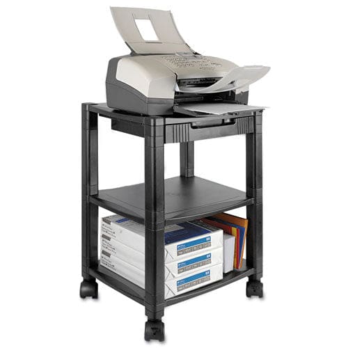 Kantek Height-adjustable Under-desk Printer Cart Plastic 2 Shelves 60 Lb Capacity 20 X 13.25 X 14.13 Black - Furniture - Kantek