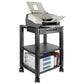 Kantek Height-adjustable Under-desk Printer Cart Plastic 2 Shelves 75 Lb Capacity 17 X 13.25 X 14.13 Black - Furniture - Kantek