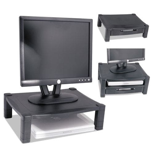 Kantek Two-level Monitor Stand 17 X 13.25 X 3.5 To 7 Black Supports 50 Lbs - School Supplies - Kantek