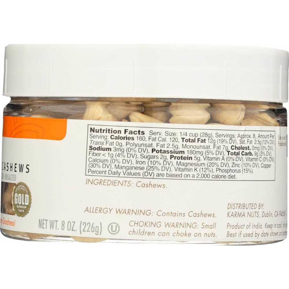 Karma Karma Raw Jumbo Cashews, 8 oz