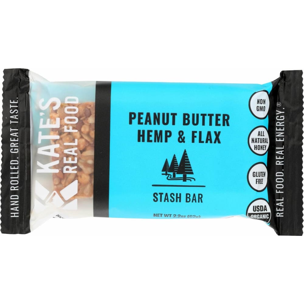 KATES REAL FOOD Grocery > Snacks KATES REAL FOOD: Peanut Butter Hemp & Flax Bar, 2.2 oz