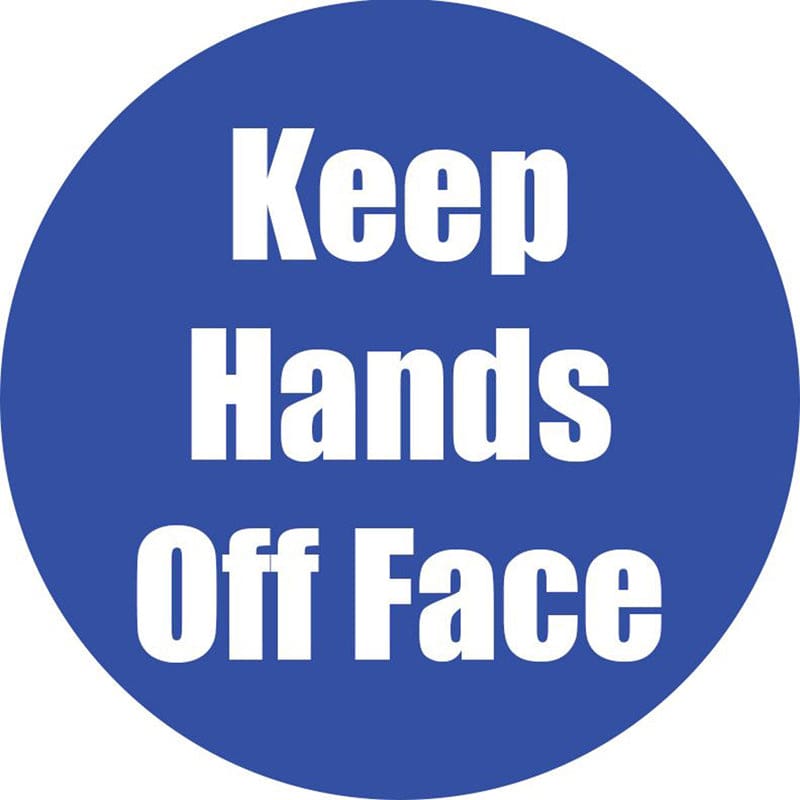 Keep Hands Off Face Blue Anti-Slip Floor Sticker 5Pk - First Aid/Safety - Flipside