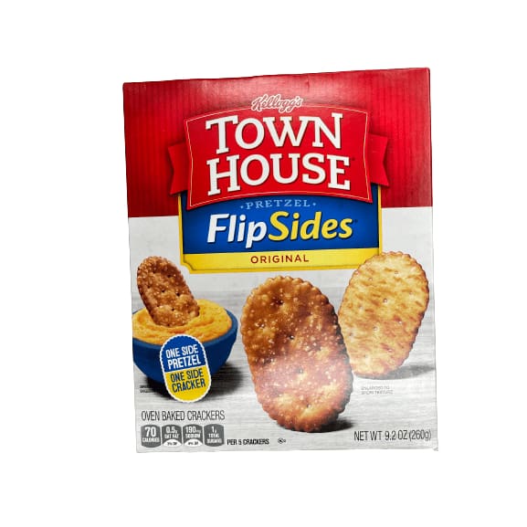 Kellogg's Kellogg's Town House Pretzel FlipSides Crackers, Baked Snack Crackers, Original, 9.2 Oz