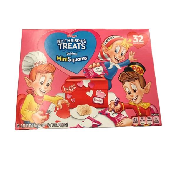 Kellogg's Valentine's Day Rice Krispie Treats Mini Squares, 32 Count - ShelHealth.Com