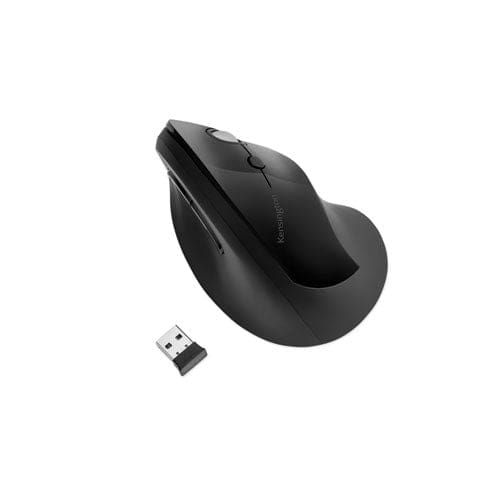 Kensington Pro Fit Ergo Vertical Wireless Mouse 2.4 Ghz Frequency/65.62 Ft Wireless Range Right Hand Use Black - Technology - Kensington®