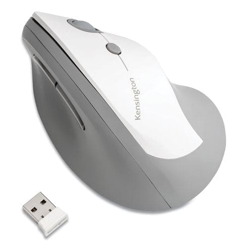 Kensington Pro Fit Ergo Vertical Wireless Mouse 2.4 Ghz Frequency/65.62 Ft Wireless Range Right Hand Use Gray - Technology - Kensington®