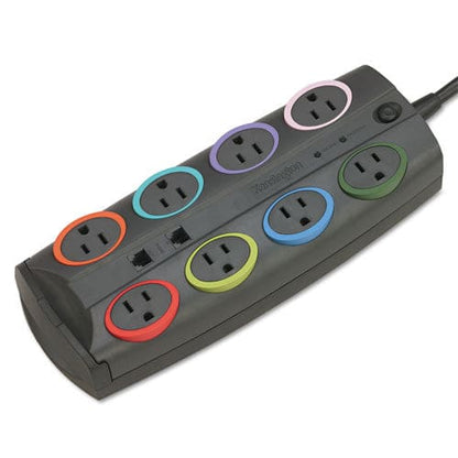 Kensington Smartsockets Surge Protector 8 Ac Outlets 8 Ft Cord 3,090 J Dark Gray - Technology - Kensington®