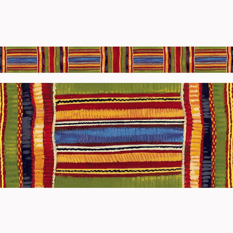 Kente Cloth Design Borders Straight 11/Pk 2.75 X 35.75 Total (Pack of 10) - Border/Trimmer - Trend Enterprises Inc.