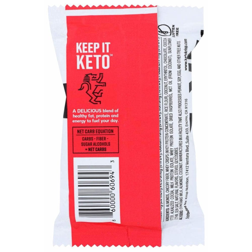 KETO KRISP Keto Krisp Chocolate Raspberry Bar, 1.8 Oz