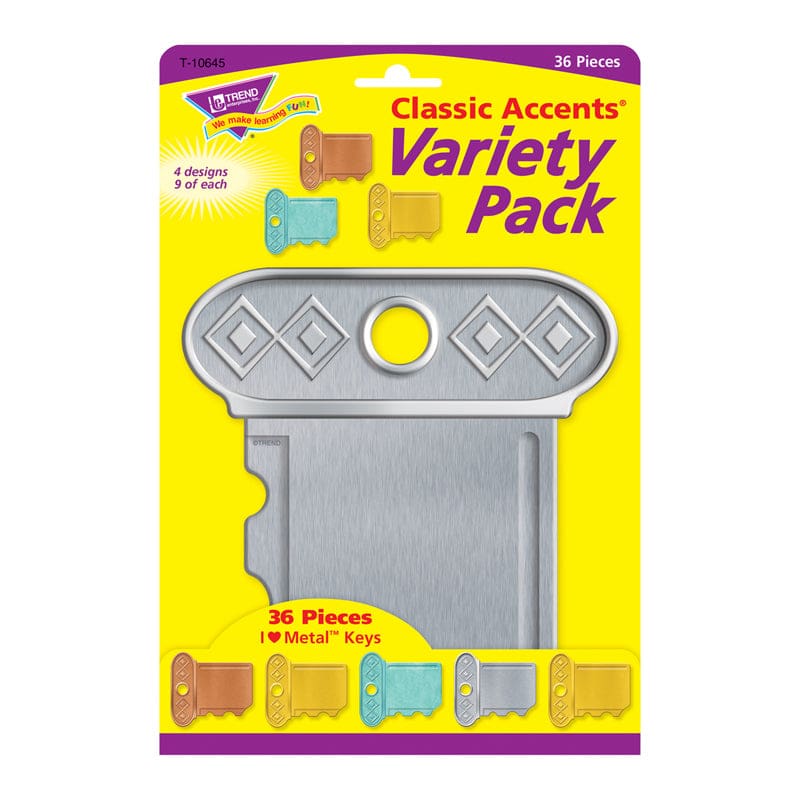 Keys Classic Accents Var Pack I Heart Metal (Pack of 6) - Accents - Trend Enterprises Inc.