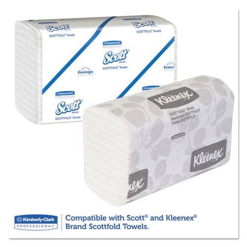 Kimberly-Clark Professional* Scottfold Compact Towel Dispenser 10.75 X 4.75 X 9 Pearl White - Janitorial & Sanitation - Kimberly-Clark