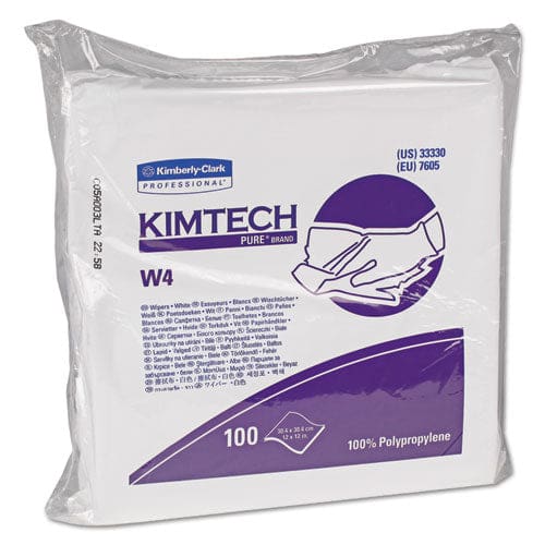 Kimtech W4 Critical Task Wipers Flat Double Bag 12 X 12 White 100/bag 5 Bags/carton - Janitorial & Sanitation - Kimtech™
