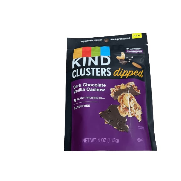 Kind Kind Dipped Cluster Dark Chocolate Vanilla Cashew, 4 oz.