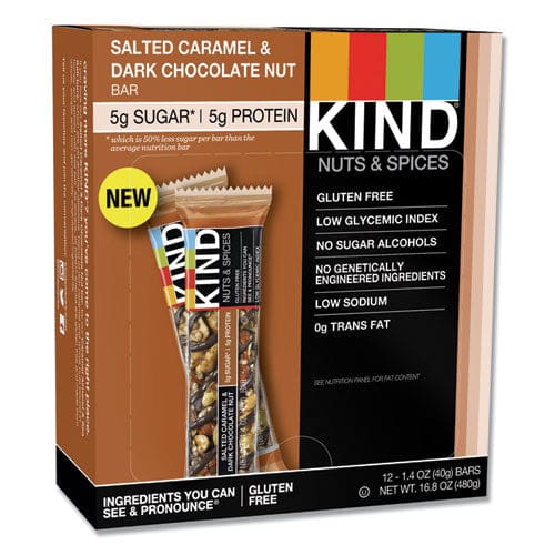 KIND Nuts And Spices Bar Salted Caramel And Dark Chocolate Nut 1.4 Oz 12/pack - Food Service - KIND