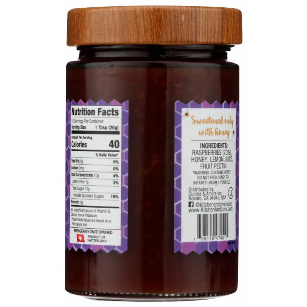 KITCHEN AND LOVE Grocery > Pantry > Jams & Jellies KITCHEN AND LOVE: Preserve Raspberry Honey, 12.3 oz