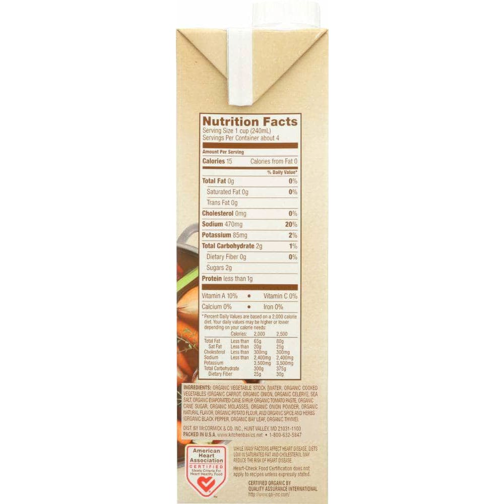 Kitchen Basics Kitchen Basics Stock Vegetable Organic, 8.25 oz