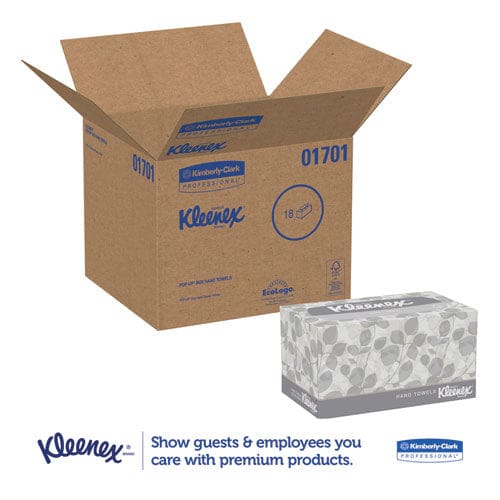 Kleenex Hand Towels Pop-up Box Cloth 1-ply 9 X 10.5 White 120/box 18 Boxes/carton - Janitorial & Sanitation - Kleenex®