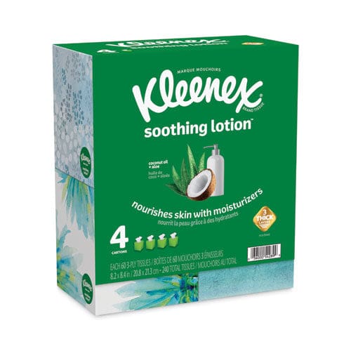 Kleenex Lotion Facial Tissue 3-ply White 60 Sheets/box 4 Boxes/pack 8 Packs/carton - Janitorial & Sanitation - Kleenex®