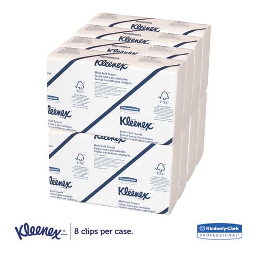 Kleenex Multi-fold Paper Towels Convenience 9.2 X 9.4 White 150/pack 8 Packs/carton - Janitorial & Sanitation - Kleenex®