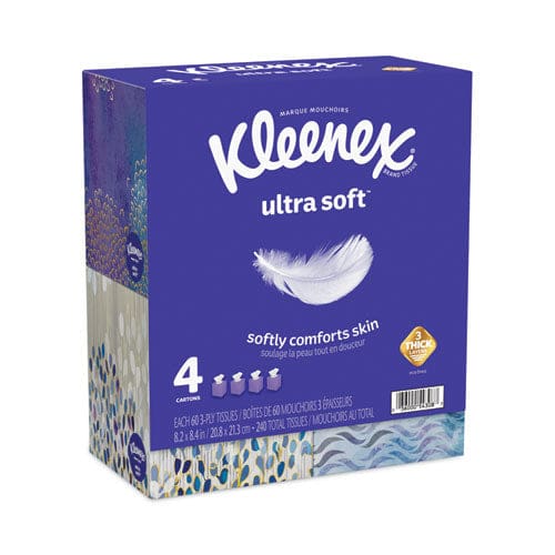 Kleenex Ultra Soft Facial Tissue 3-ply White 60 Sheets/box 4 Boxes/pack 3 Packs/carton - Janitorial & Sanitation - Kleenex®