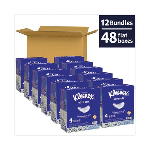 Kleenex Ultra Soft Facial Tissue 3-ply White 60 Sheets/box 4 Boxes/pack 3 Packs/carton - Janitorial & Sanitation - Kleenex®