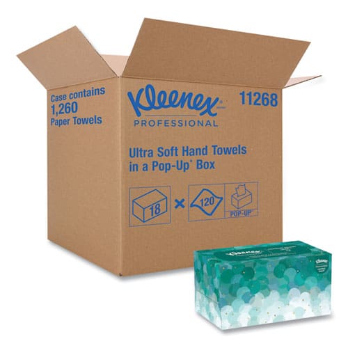 Kleenex Ultra Soft Hand Towels Pop-up Box 8.9 X 10 White 70/box 18 Boxes/carton - Janitorial & Sanitation - Kleenex®