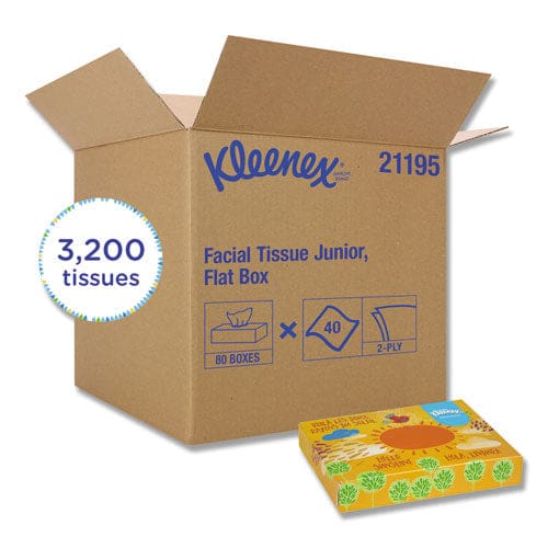 Kleenex White Facial Tissue Junior Pack 2-ply 40 Sheets/box 80 Boxes/carton - Janitorial & Sanitation - Kleenex®