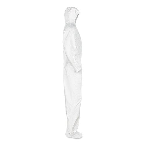 KleenGuard A20 Breathable Particle Protection Coveralls Elastic Back Hood And Boots Large White 24/carton - Janitorial & Sanitation -