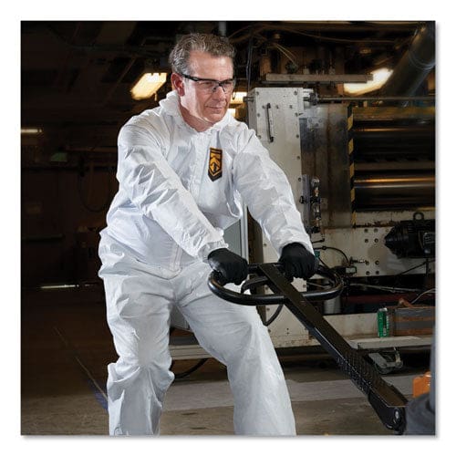 KleenGuard A30 Elastic Back And Cuff Hooded Coveralls Medium White 25/carton - Janitorial & Sanitation - KleenGuard™