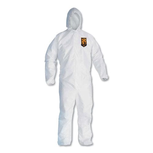 KleenGuard A30 Elastic Back And Cuff Hooded Coveralls Medium White 25/carton - Janitorial & Sanitation - KleenGuard™