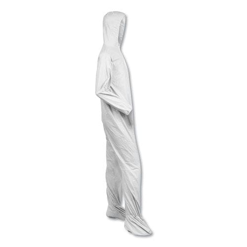 KleenGuard A40 Elastic-cuff Ankle Hood And Boot Coveralls 3x-large White 25/carton - Janitorial & Sanitation - KleenGuard™