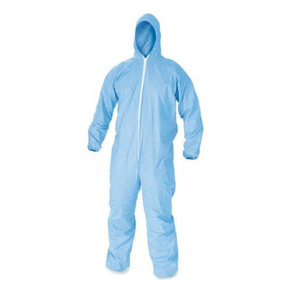 KleenGuard A65 Zipper Front Flame-resistant Hooded Coveralls Elastic Wrist And Ankles X-large Blue 25/carton - Janitorial & Sanitation -