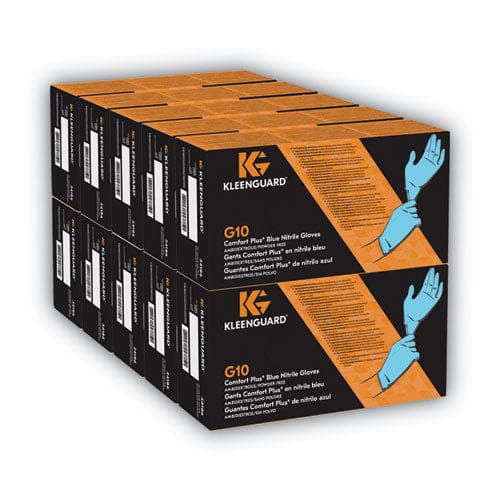 KleenGuard G10 Comfort Plus Blue Nitrile Gloves Light Blue Small 100/box - Janitorial & Sanitation - KleenGuard™