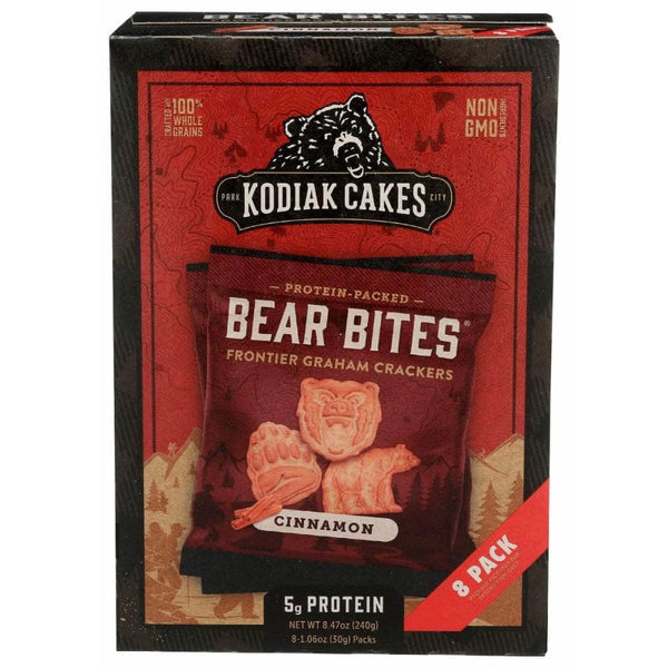 Kodiak Bear Bites Cinnamon Graham Crackers 8Pk, 8.47 Oz (Case