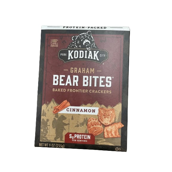 Kodiak Cakes Kodiak Cakes Bear Bites, Graham Crackers, Multiple Choice Flavor, 5g Protein per Serving, 9 oz, Box