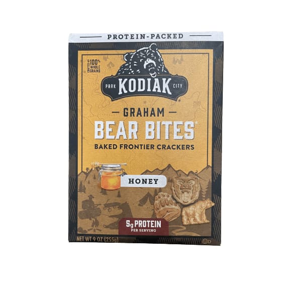 Kodiak Cakes Kodiak Cakes Bear Bites, Graham Crackers, Multiple Choice Flavor, 5g Protein per Serving, 9 oz, Box