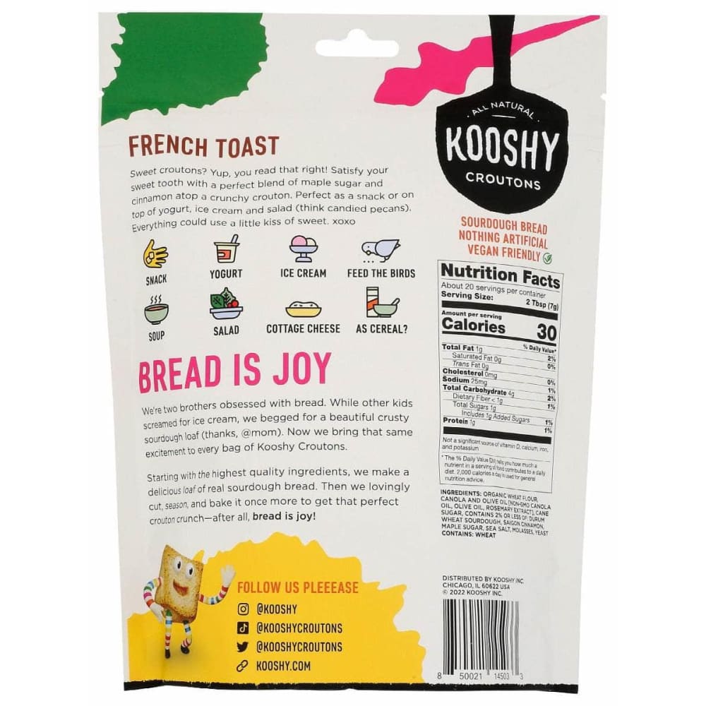 KOOSHY Grocery > Bread KOOSHY: French Toast Croutons, 5 oz