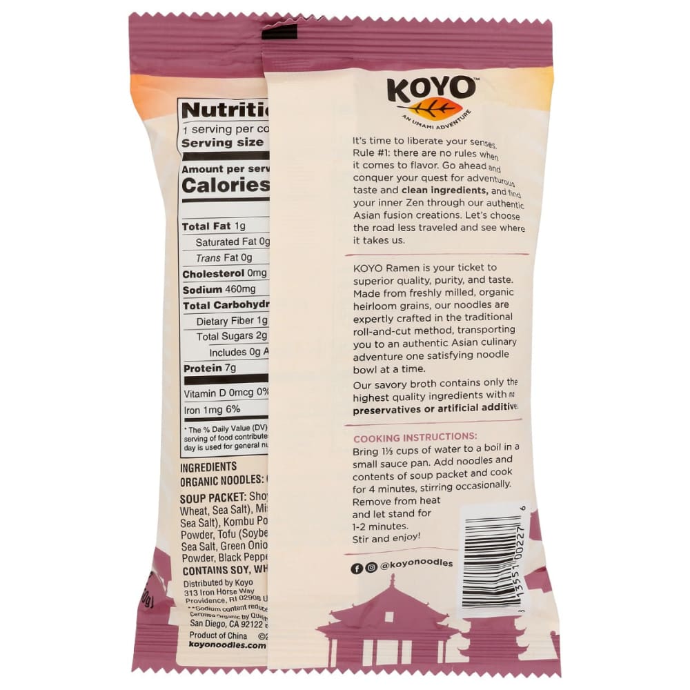 KOYO: Soup Ramen Tofu&Miso Rs 2 oz - Grocery > Pantry > Pasta and Sauces - KOYO