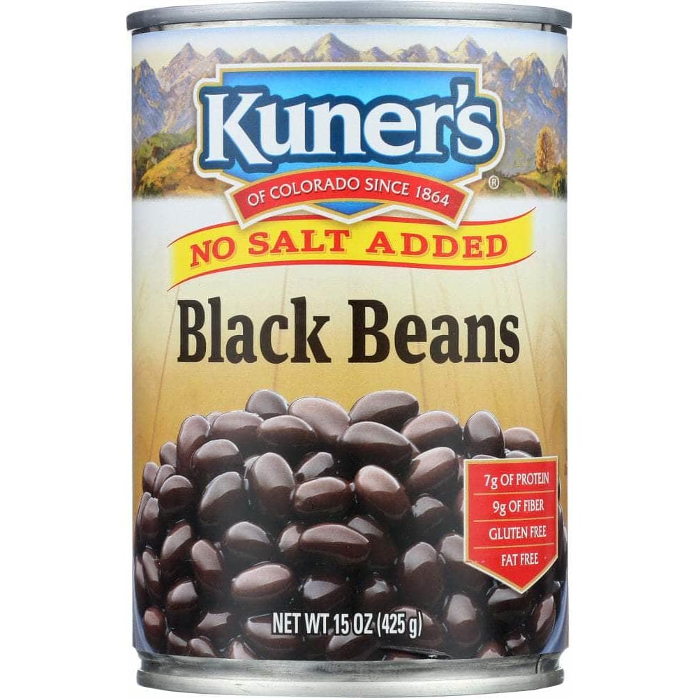 Kuners Kuner's Black Beans No Salt Added, 15 Oz