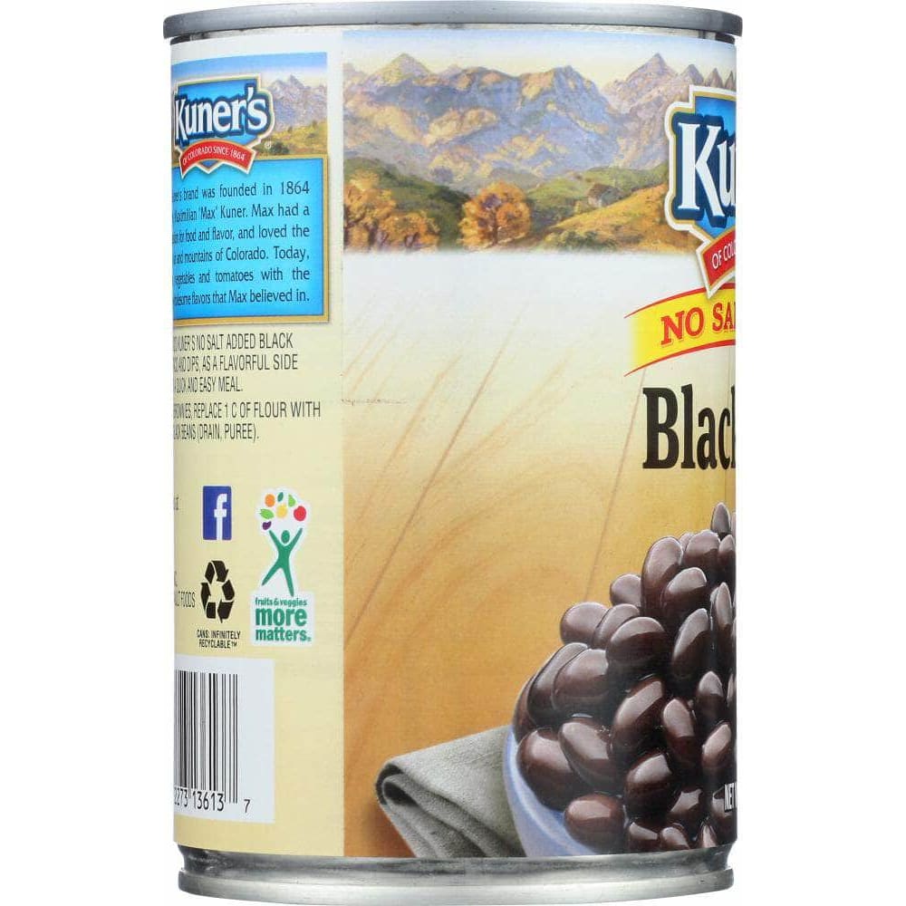 Kuners Kuner's Black Beans No Salt Added, 15 Oz