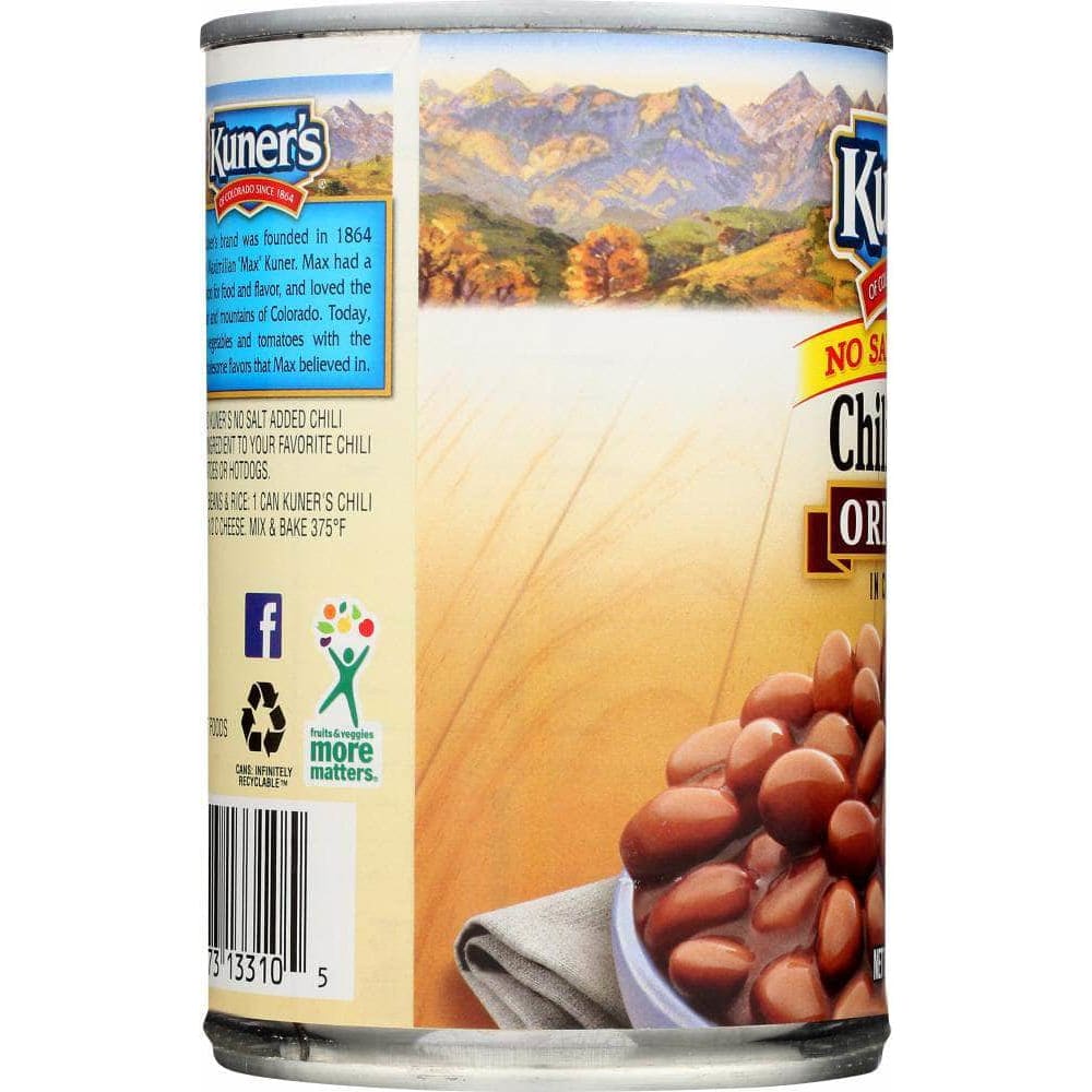 Kuners Kuner's Original Chili Beans in Chili Sauce No Salt Added, 15 Oz