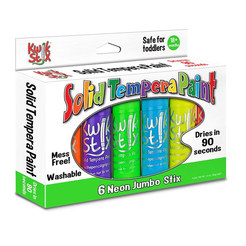 Kwik Stix Solid Paint 6 Neon Colors Jumbo (Pack of 3) - Paint - The Pencil Grip