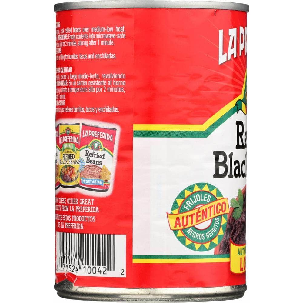 La Preferida La Preferida Refried Black Beans Authentic Flavor 99% Fat Free, 16 oz