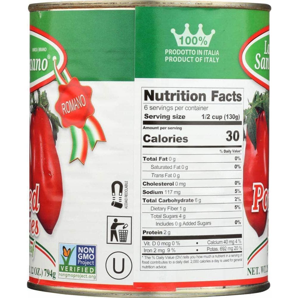 La San Marzano La San Marzano Peeled Tomatoes with Basil Leaf, 28 fl oz