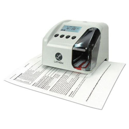 Lathem Time Lt5000 Electronic Time And Date Stamp Digital Display Cool Gray - Office - Lathem® Time