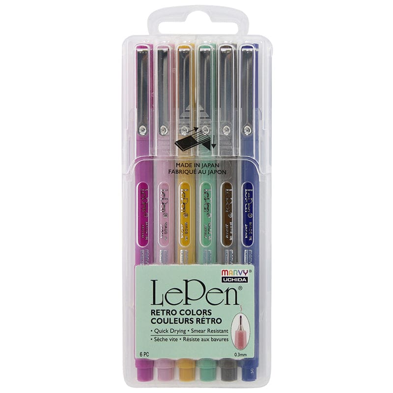 Lepen Retro Colors (Pack of 6) - Pens - Uchida Of America Corp