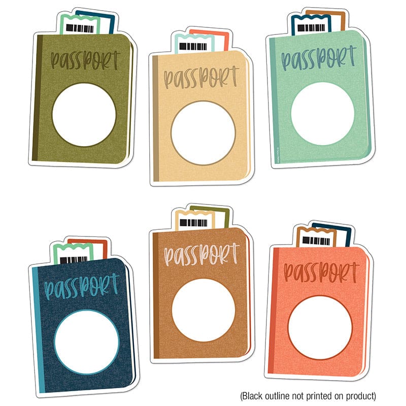 Lets Explore Passports Cut-Outs (Pack of 8) - Accents - Carson Dellosa Education