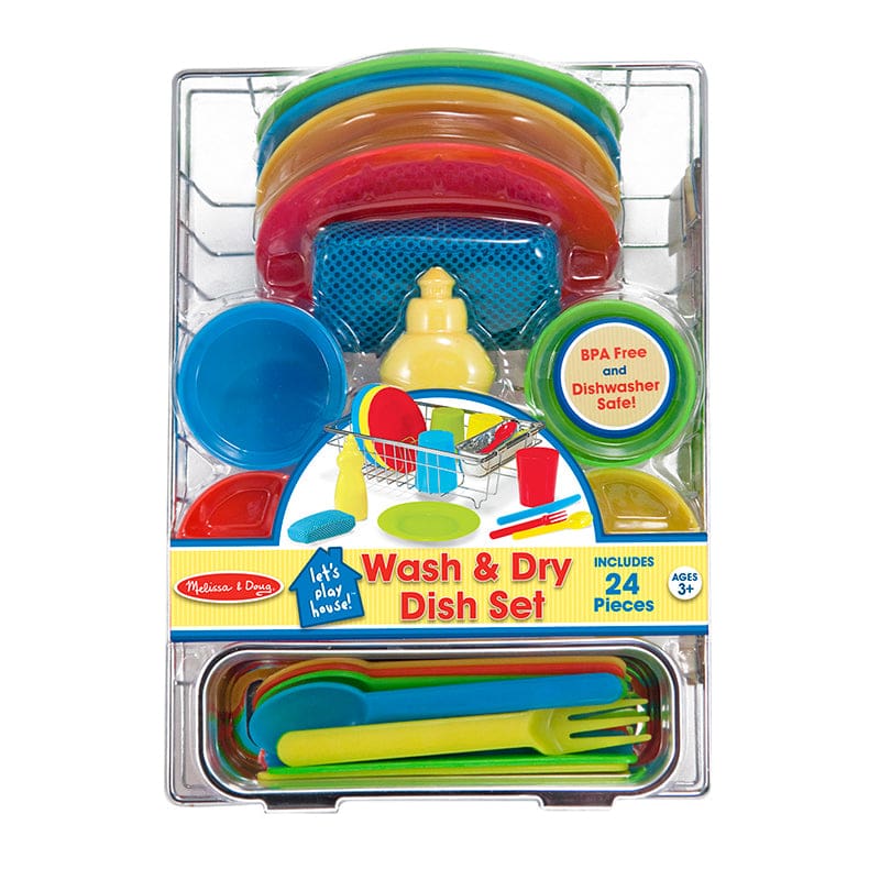 Lets Play House Wash & Dry Dish Set - Homemaking - Melissa & Doug