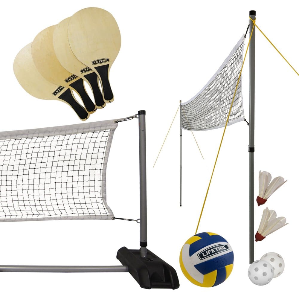 Lifetime Outdoor Games Set with Paddles and Volleyball - Playground Equipment - Lifetime